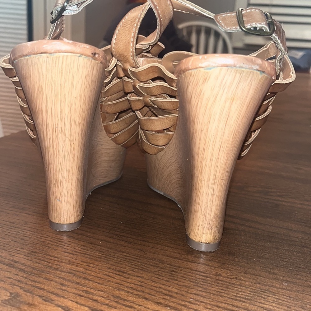 Mossimo supply brown leather sandals, size 9 - Picture 2 of 10